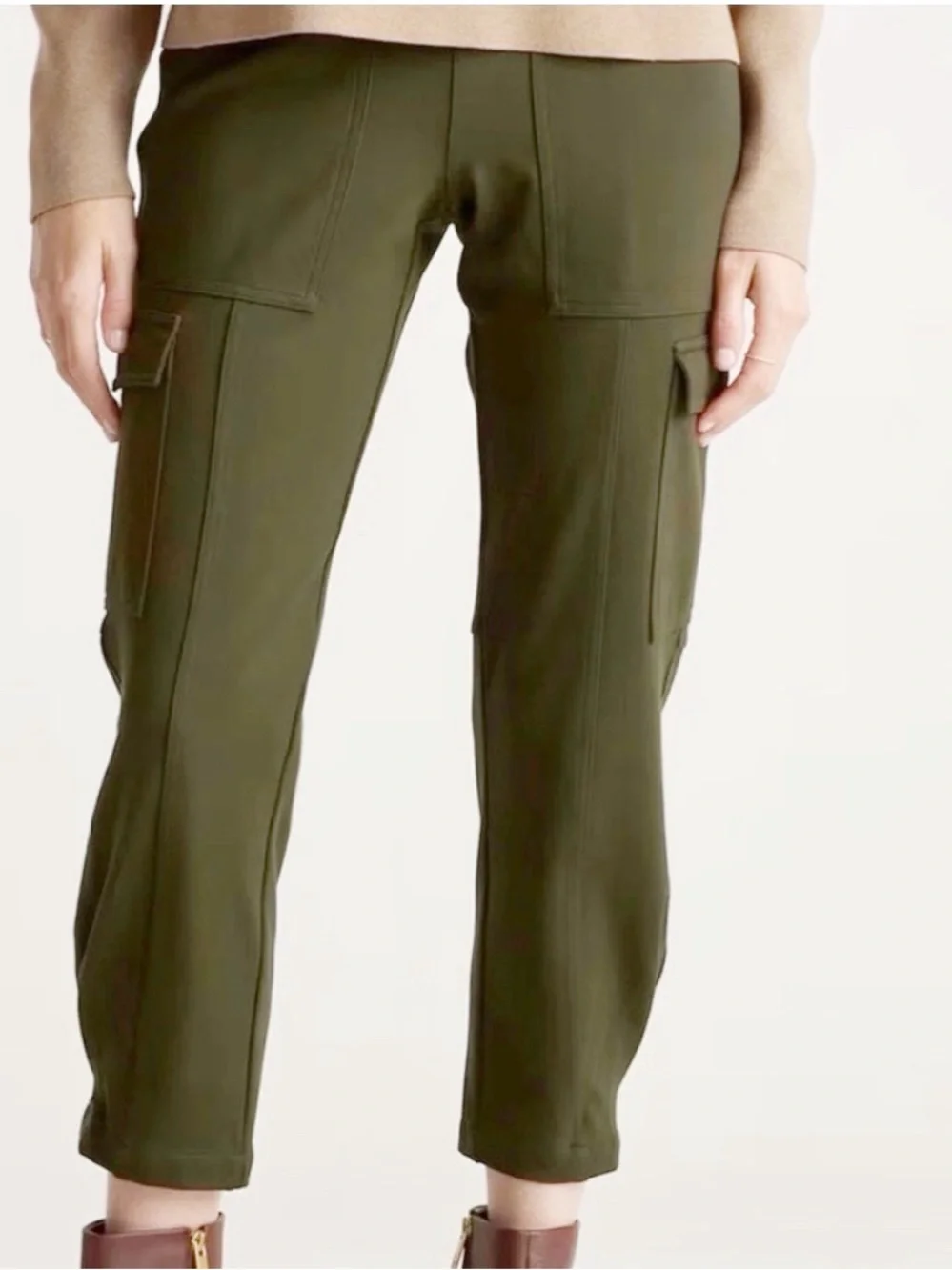 Quince Linen Blend Pants Size XL Tapered Army Green